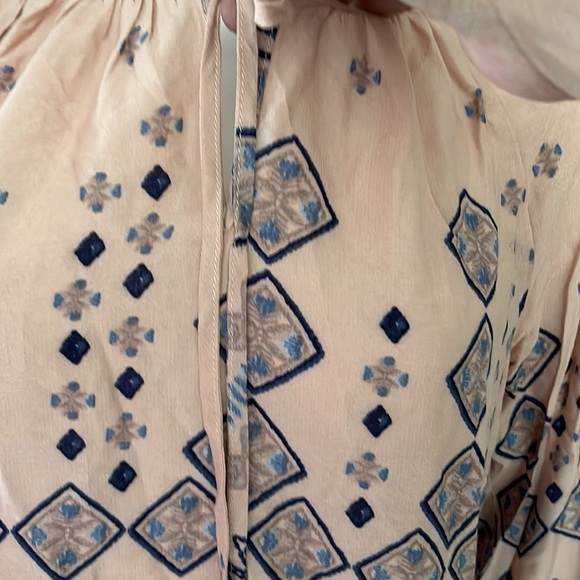 TIMING Blush Long Sleeve Tie Front Aztec Print Top. Size S & L P325/A - Picture 6 of 6